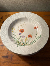 Mikasa Fine Ivory Margaux Floral Soup Bowls 9”Japan Set of 8 picture