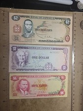 🇯🇲 Jamaica 50 cents 1 & 2 dollars 1970 P-53 P-54 P-55 XF Banknote 051624-7 picture