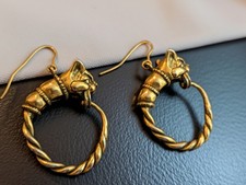 Vintage MFA Boston Lynx Head Earrings Ancient Greek Hellenistic Prd Earings/Pair picture
