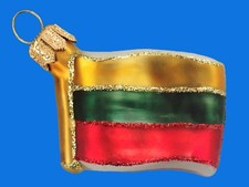 LITHUANIA FLAG EUROPEAN BLOWN GLASS CHRISTMAS TREE ORNAMENT picture