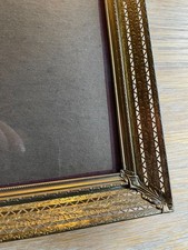 Antique Brass Picture Frame Ornate Floral Gold Victorian 11x14 picture