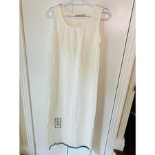 Vintage Sweet Jessie 100% Linen Maxi Dress White Sz PS Cottagecore picture