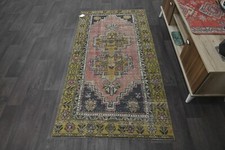 Oushak 3x6,Turkish Rug,vintage,anatolian,PEACH,kilim,Bohemian,handmade,wool picture