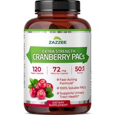 Zazzee Extra Strength Cranberry PACs, 72 mg PACs per Capsule, 120 Vegan Capsules picture
