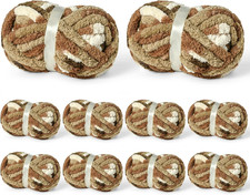 10 Pack Jumbo Chunky Yarn for Hand Knitting, Fluffy Variegated Chunky Chenille Y picture