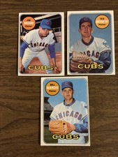 1969 Topps MLB  (3) Chicago Cubs Joe Niekro,Bill Hands, Ted Abernathy Ex Cond. picture
