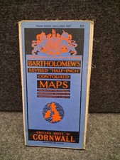 Bartholomews Vintage Half Inch Ordnance Survey Cloth Map Of Cornwall picture