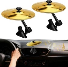 2PCS Car Air Vent Mini Crash Cymbal Drum Dashboard Decoration Gold Gift picture