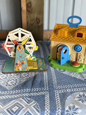 Fisher-Price Vintage 1984 Playset Lot #969 Ferris Wheel & #136 House picture