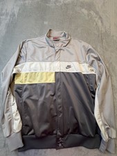 Vintage Nike Mens Jacket XL Gray Full Zip Snap Front Track Made In Hong Kong picture