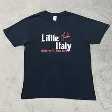 Little Italy Shirt Mens L Black Godfather Mulberry St., New York Vintage Tee picture