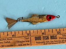 Vintage Fishing Lure Arbogast Tin Liz with #2 Tail Flasher Eyes Missing c.1930’s picture