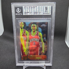 Topps 1996-97 Topps Chrome Allen Iverson #171 76ers Chrome BGS 9 Graded picture