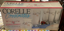 VTG Corelle Coordinates English Breakfast 10 Pc Beverage Set 16oz Glasses NEW picture