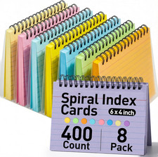 400PCS Spiral Index Cards 4X6, Flash Cards for Studying, Colored | picture