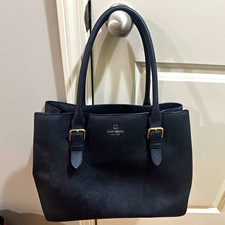 kate spade new york Black Saffiano Leather Tote Handbag Double Handles Gold picture
