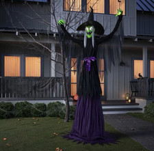 9’ Halloween Towering Witch Decorative Prop Hyde & EEK Motion Light-up & Sound picture