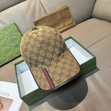 NWT GG Classic Canvas Baseball Cap All Over Motif Front Web Accent Daily Unisex picture