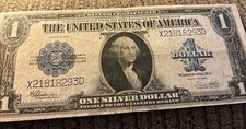1923 $1 ONE DOLLAR “HORSE BLANKET” SILVER CERTIFICATE LARGE SIZE NOTE picture