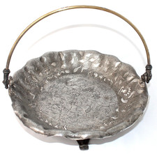 ANTQ James W. Tufts #2741 Quadruple Plate Footed Bridal Basket - Aesthetic Birds picture