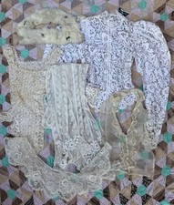 Antique Victorian Edwardian Vintage Lace & Ermine Fur Lot of 6 picture