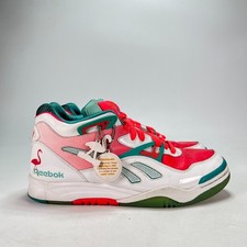 Reebok Court Victory Pump II White Pink Green Mid Top Tennis Shoes Men's Size 12 picture