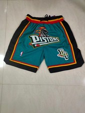 New Detroit Pistons Men Green Pockets stitched Shorts Size US picture