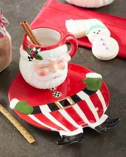 Brand New MacKenzie-Childs Nick's Pick Santa Milk & Cookies, Set of 2 picture