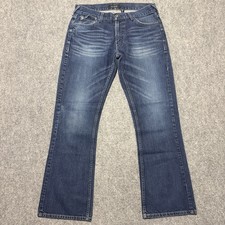 Guess Denim Jeans Mens 34x32 Blue Falcon Slim Boot Premium Y2K Distressed Faded picture