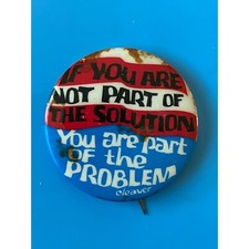Vintage 1960s Black Panther Pin Eldridge Cleaver Not Part Solution then Problem picture