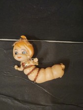 RARE Vintage 1960s Japan Pixie Caterpillar Christmas Ornament Mid Century Kitsch picture