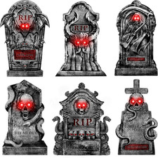 Outdoor Halloween Decorations Graveyard Tombstones: 6Pcs Large Halloween picture