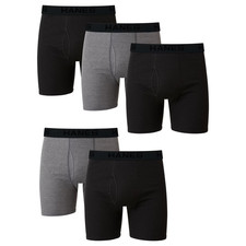 Hanes Men's 5-Pack Best Boxer Brief Size Medium Black/Grey picture