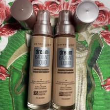 2~Maybelline Dream 35 NUDE BEIGE Radiant Liquid Foundation New Retired READ picture