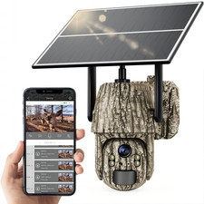 GMOX 4G LTE Cellular Solar Security Camera 360° Live View 2.5K Outdoor Wireless picture