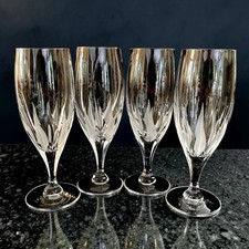 Mikasa Flame D'Amore VTG Crystal Iced Tea Water Goblets Barware Glasses Set of 4 picture