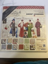 Scrapbook Papercrafting Set Graphic 45 Times Nouveau 12 Double Sheets 12x 12