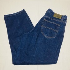 Vintage 2003 Tommy Jeans Wide Leg Dark Wash Denim Men’s 36x30 Leather Patch picture