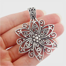 X Large FILIGREE FLOWER BOHEMIAN Pendant 26