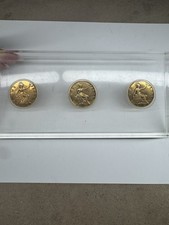 Vintage British 3 Monarchs Bronze Penny Coins Acrylic Display Block Desk Decor picture