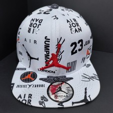 Jordan #23White  All Over Print Flat Brim Cap  Embroidered Logo picture