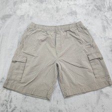 Vintage Canyon River Blues Shorts Mens XL Green Khaki Plaid Pull On Cargo Casual picture