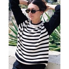 Ciao Lucia NEW NWT Valentina Sweater Black Cream Women's Medium picture