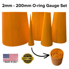 O-Ring Sizing Cone Measuring Tool Gauge Set 2mm - 200mm Orange picture