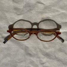 Vintage Matsuda 10318 Amber Oval Eyeglasses Japan 46-19-145 picture