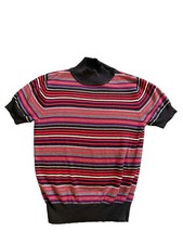 Vintage 90s Liz Claiborne Villager Petite Striped Mock Neck Sweater Top Size PS picture