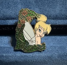 Disney Tinker Bell LE 300 Pin Green Glitter Floral Flowers Peter Pan Fairy 2008 picture