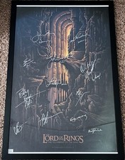 LOTR Fellowship Ring Cast Signed 24x37 Poster Ian McKellen Christopher Lee COA picture