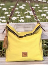 Dooney Bourke Light Yellow McKenzie Large Hobo Sac Shoulder Bag Smooth Leather picture
