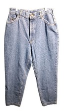 Vintage 1990s Lee Jeans Women 14 long Made In mexico High Rise Tapered Mom 100% picture